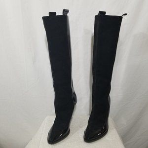 H&M Studio NWT black patent leather & suede boots